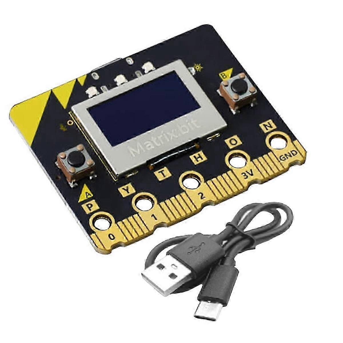 Matrix:Bit Development Board 2.4G Radio/WIFI/BLE Bluetooth ESP32 0.96 Inch OLED C++/Python/Mind+Grap