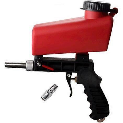 Pneumatic Sandblasting Gun, 90 PSI, 1/4-Inch Inlet, All Metal Nozzles, Adjustable Flow, Large Capacity Pot, Ergonomic Handle for Sandblasting