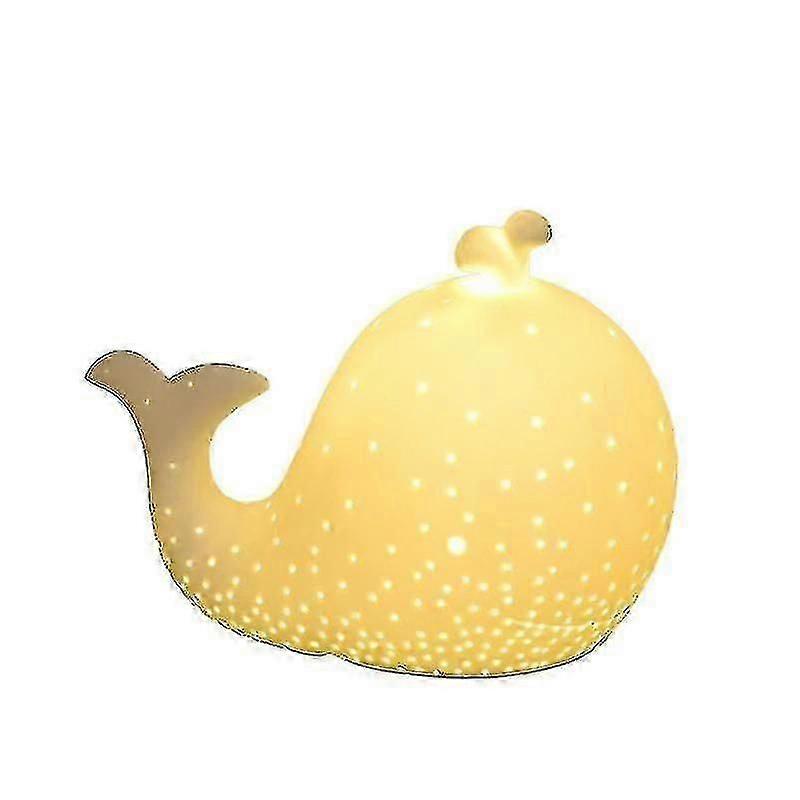 Creative Ceramic Lovely Whale Led Table Lamp