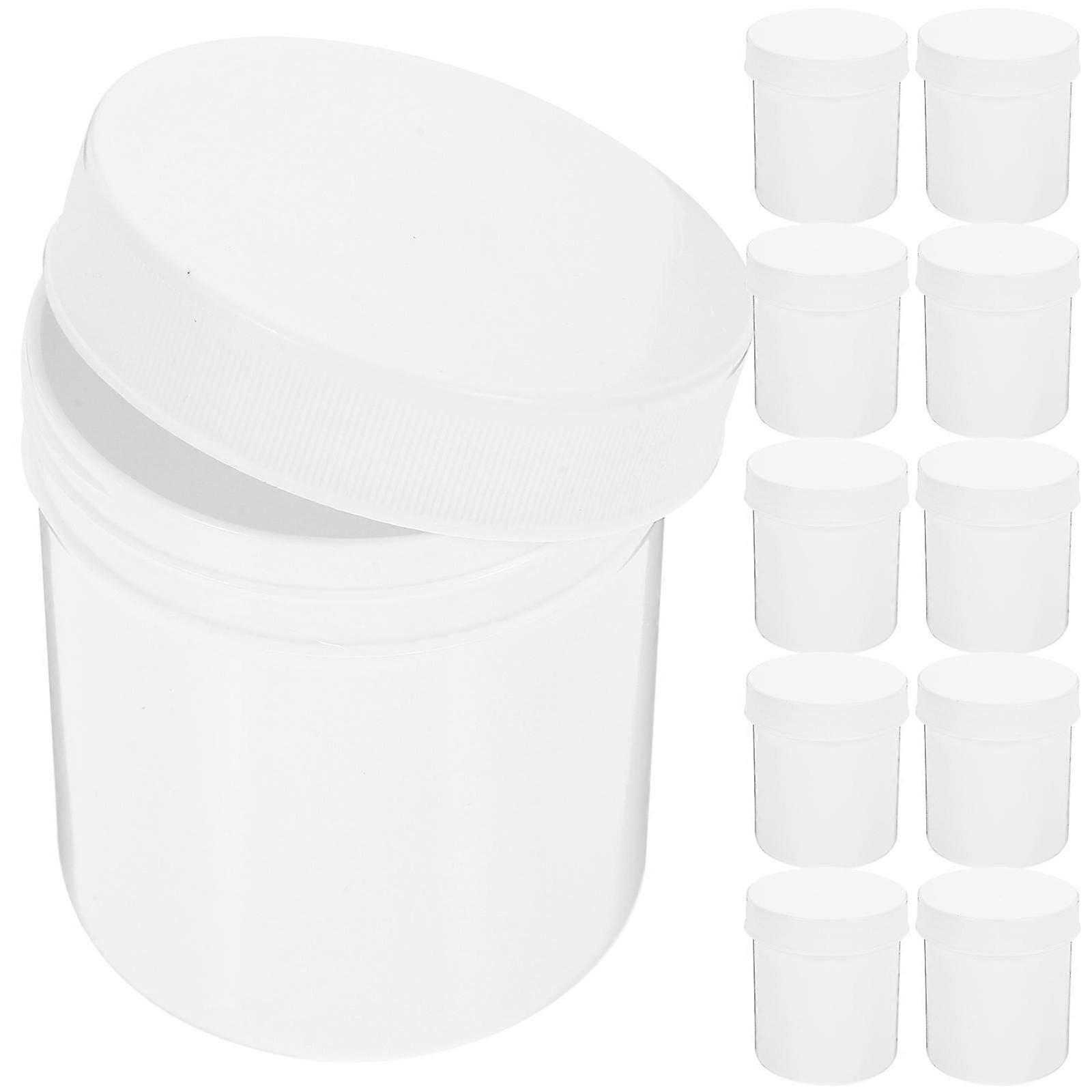 White Plastic Pill Container for Storage Use 10Pcs Refillable Bottles