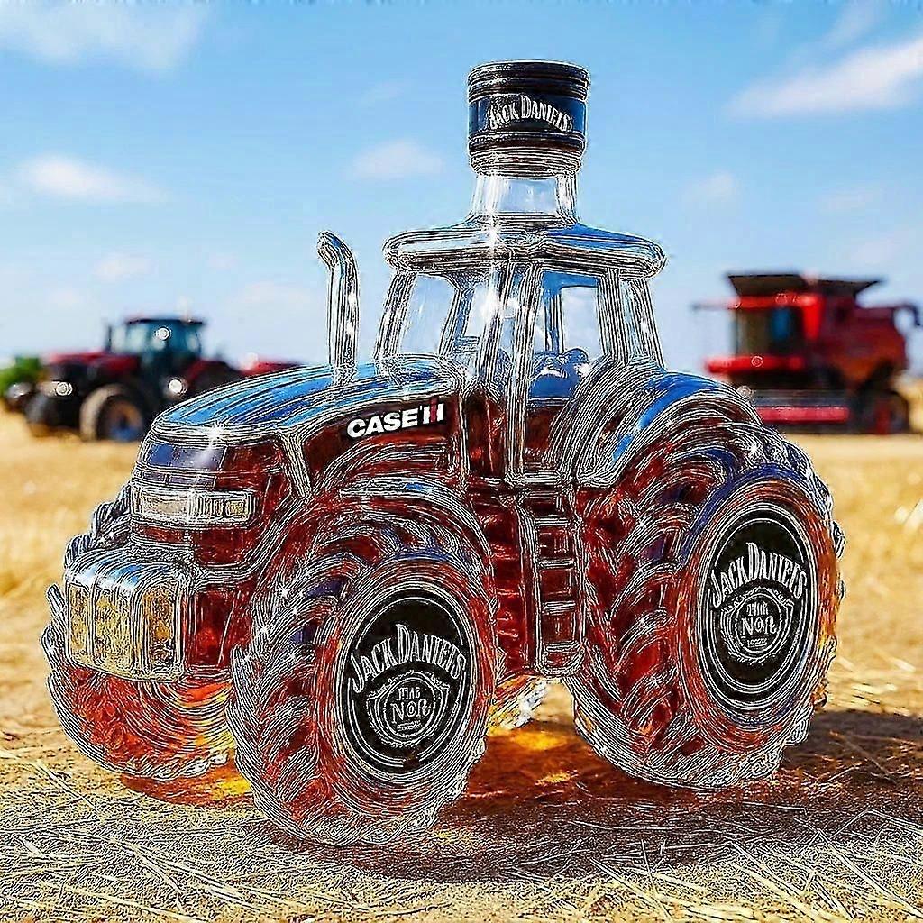 Bouteille vide en forme de tracteur, idéale pour le whisky, avec un thème créatif de tracteur, capacité de 10 oz, marque zyee.