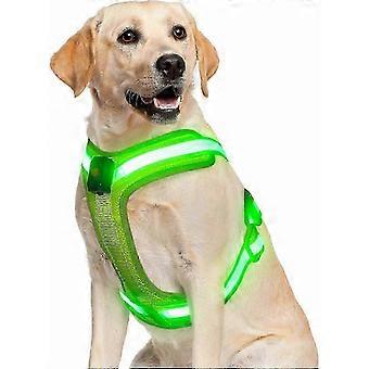 ZWS-LED Dog Harness Rechargeable, Light Up Dog Harness No Choke Illuminated Glow Dark Harness