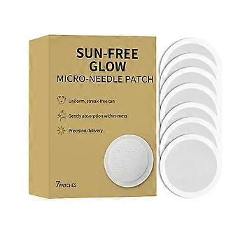 7-Pack Self-Tan Micro-Needle Patches for Streak- Overnight Bronze Glow, Mess- Application for Face and Body