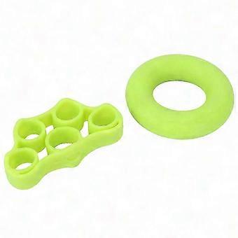 Finger Exerciser Ring Kit, 30lb Hand Grip Strengthener, 6.6lb Finger Stretcher, Green O-Ring Design