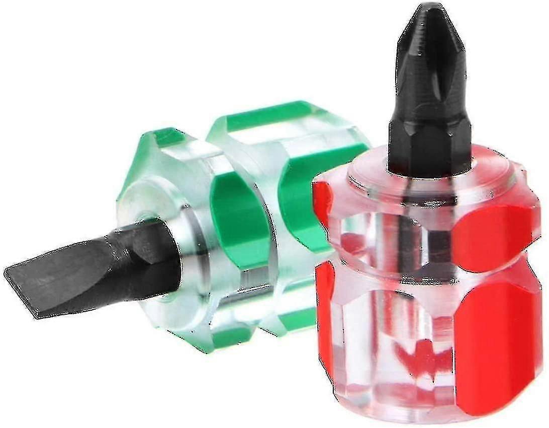 Sewing Machine Screwdriver Set Mini Flat Head Short Screwdriver Repair Tools(red,green)(2pcs)