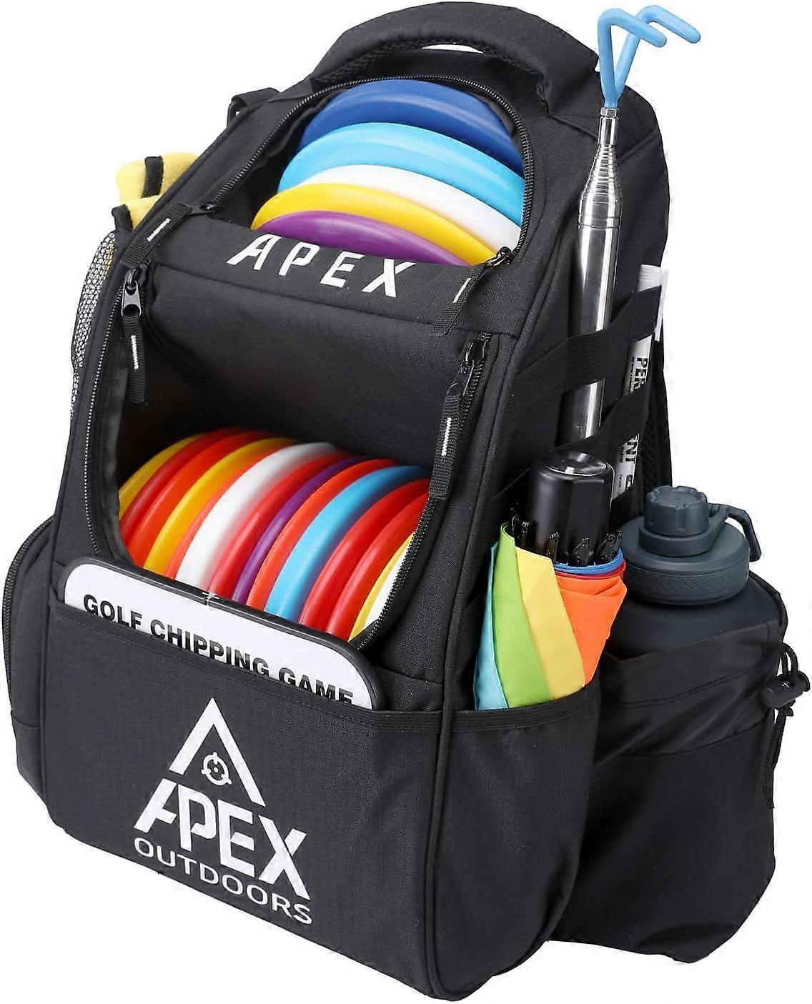 Large Disc Golf Backpack for 21+ Discs, Lightweight 600D Polyester with Multiple Storage Pockets
