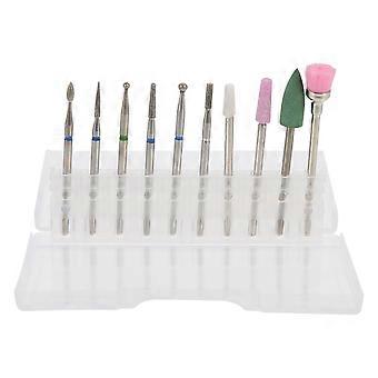 10-teiliges Set Nagelkunst-Fräser, Maniküre-Polierwerkzeuge, Nagelkunst-Schleifaufsätze, Maniküre-Zubehör