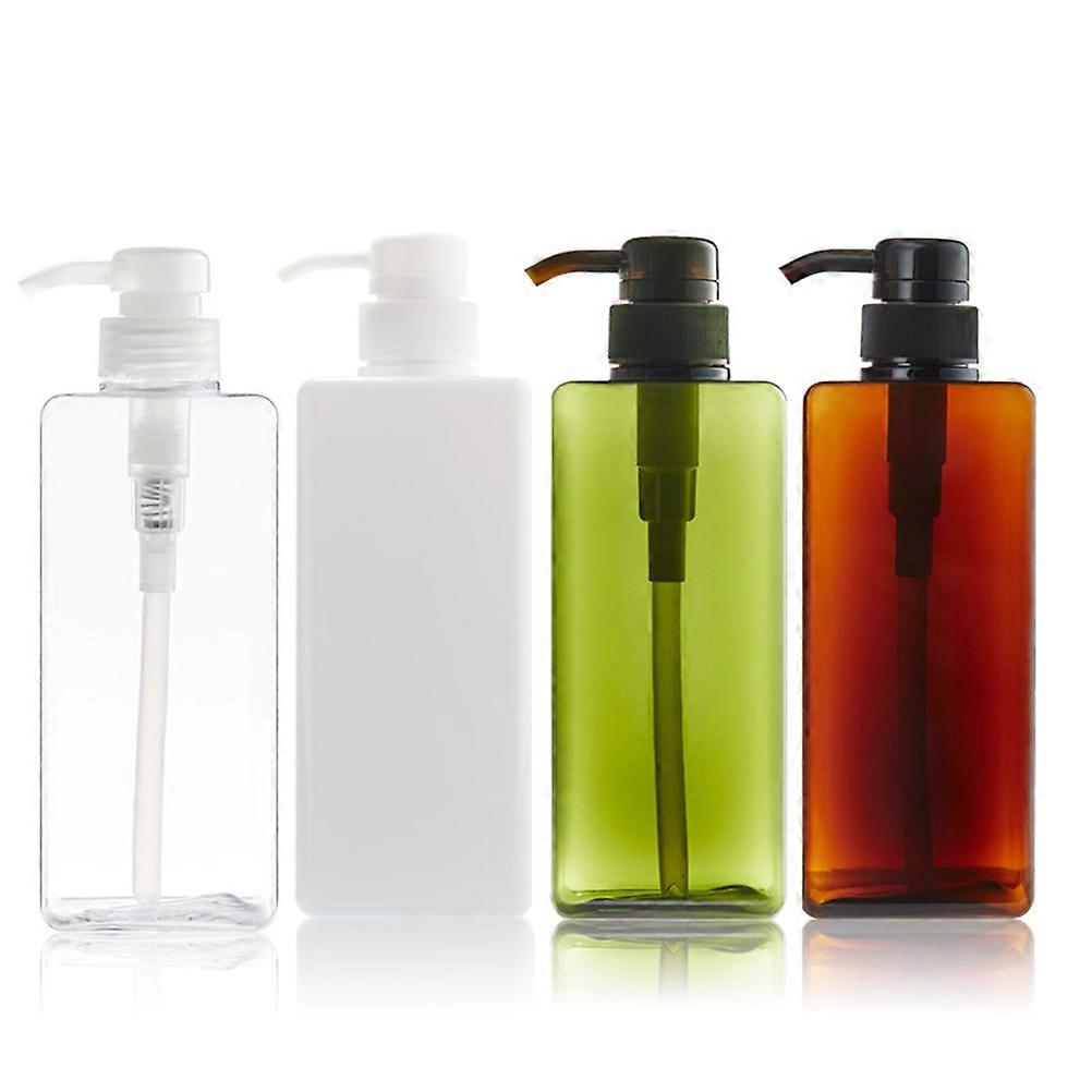 Square Pump Bottle 2Pcs Refillable Press Dispenser for Body Lotion