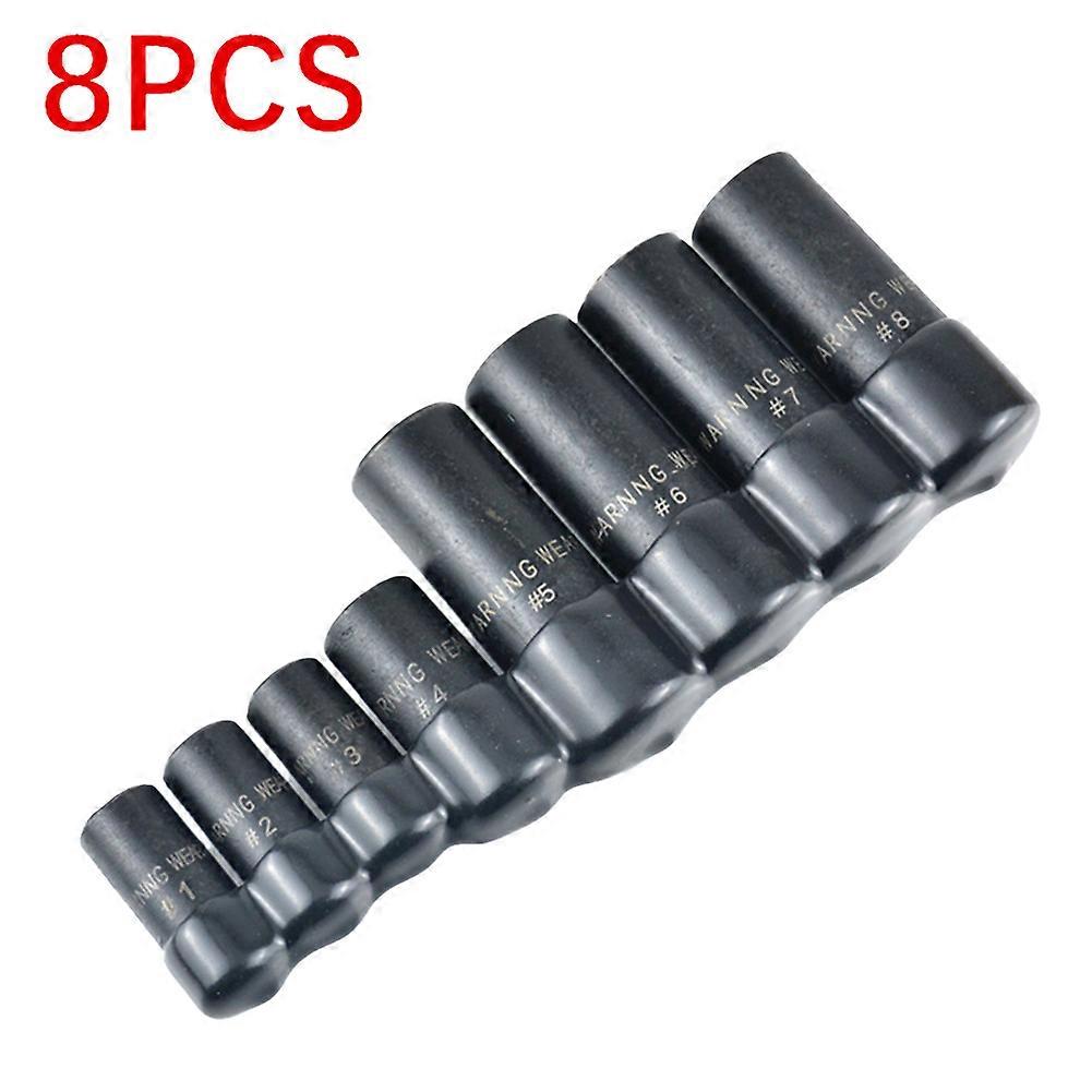 8Pcs Tap Socket Set Wrench Conversion Adapter 1/4 3/8 Square Drive Socket Head compatible with Electric Screwdriver Tools