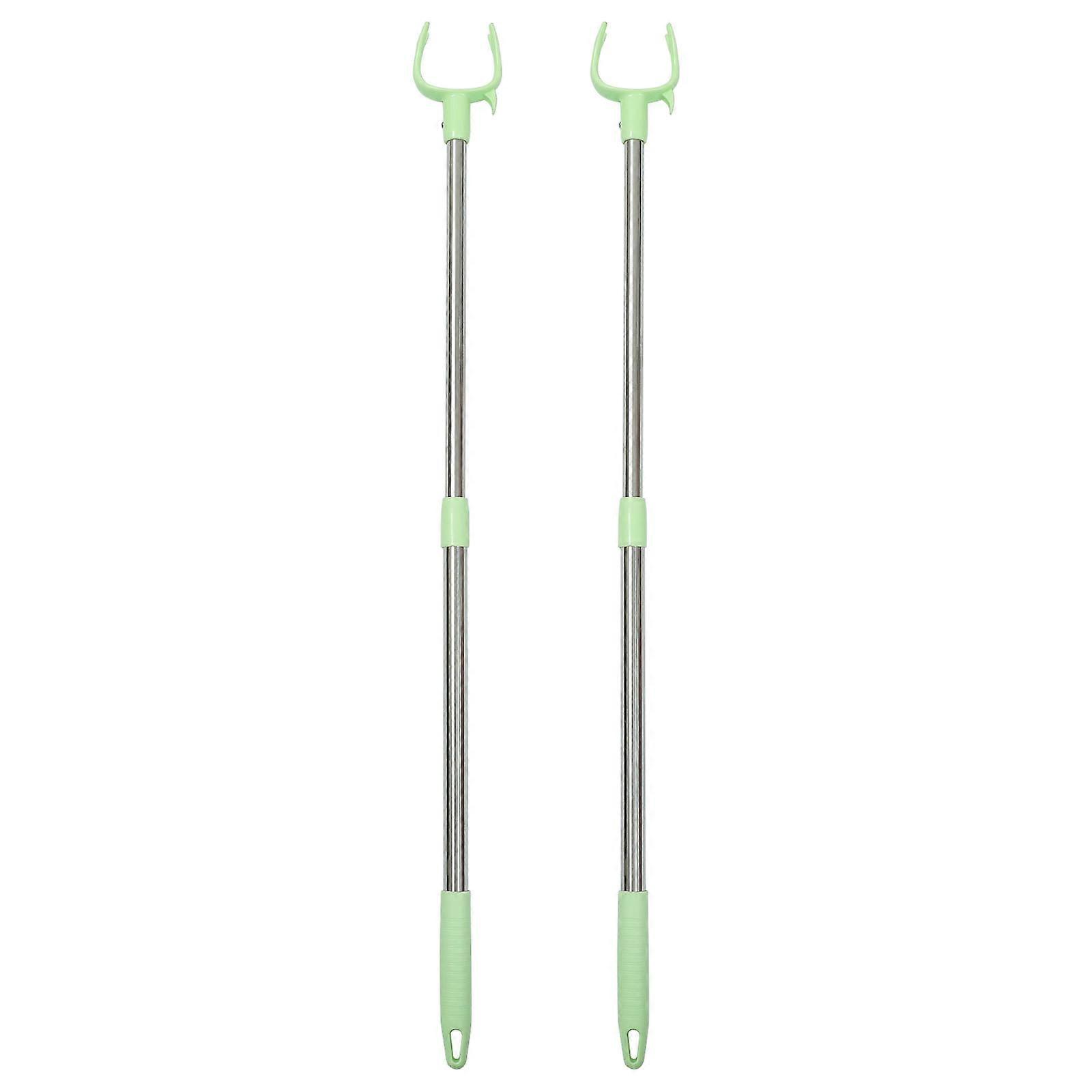 2pcs Practical Clothes Drying Fork Retractable Clothes Rod Home Clothes Fork