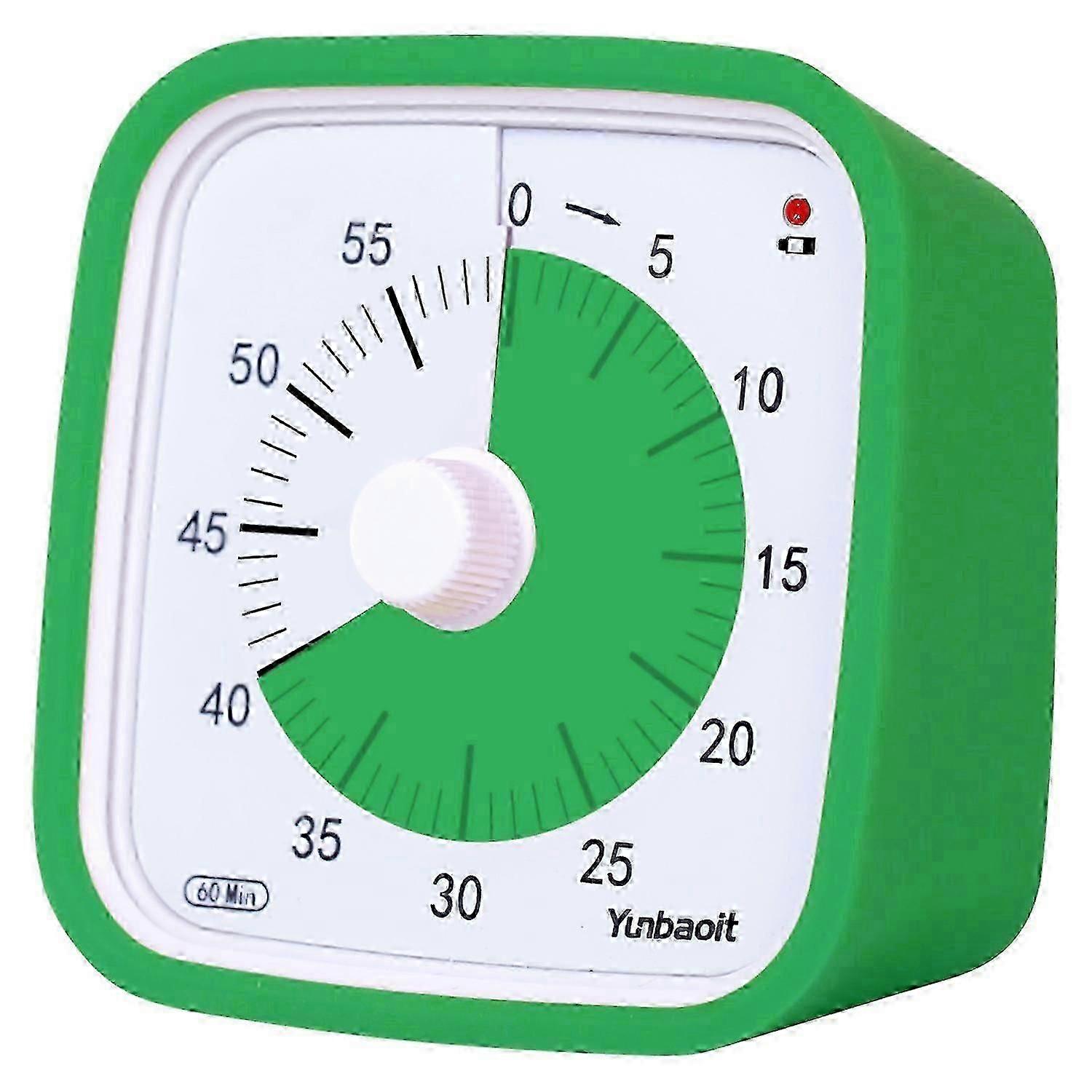 YUNBAOIT VT01 Visual Timer with Night Light 60 Minute Countdown Timer Silent Time Management Tool (W [MI]