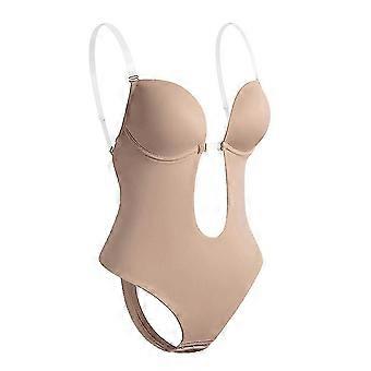 Backless Body Shaper Bra Kobiety zanurzające się głębokie V-neck Body Shaper Bezszwowe stringi Niewidoczne Bielizna modelująca