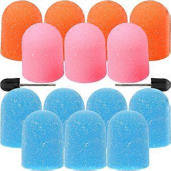Manicure Sanding Cap for Nail Grinding 9Sets of Electric Nail Drill Caps