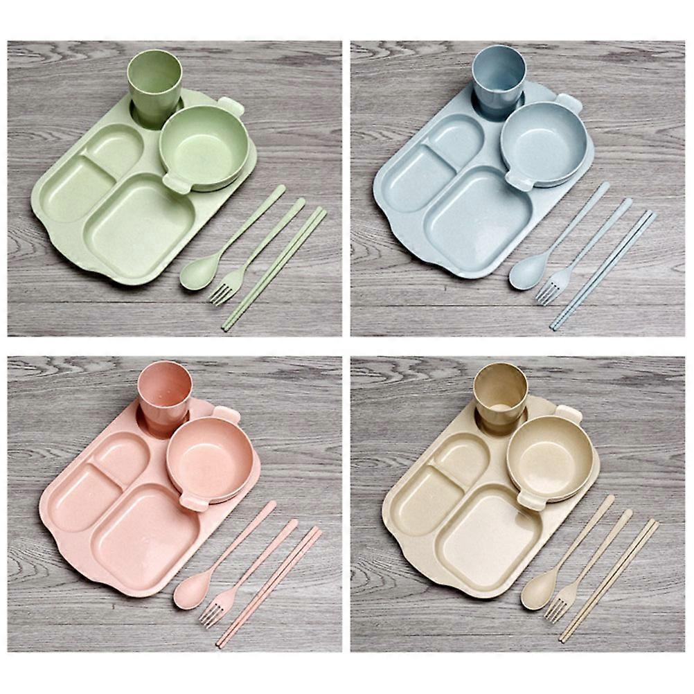 Eco-Friendly Dinnerware Set for Child Use 6Pcs Yellow Tableware