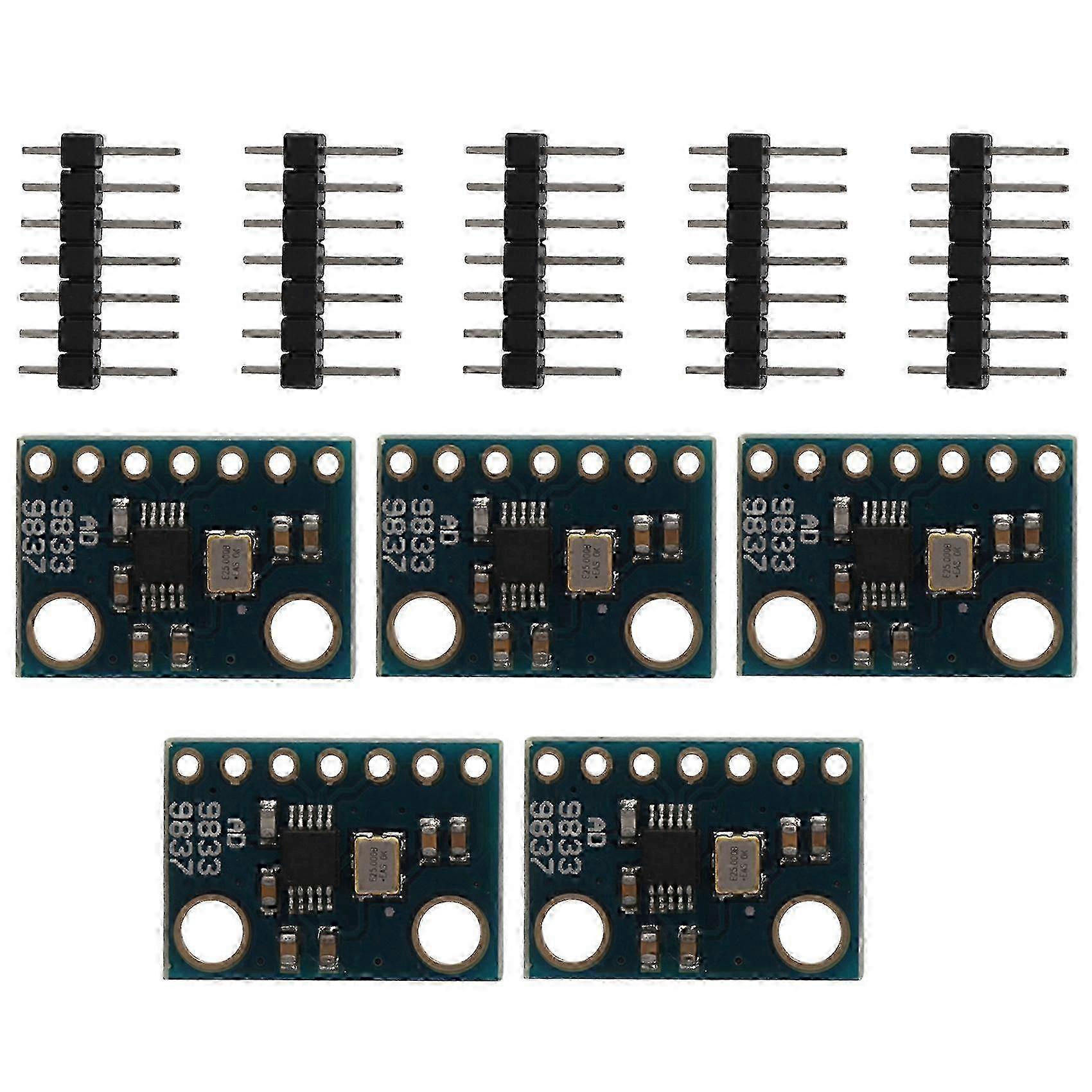5Pcs AD9833 DDS Signal Generator Module, Programmable Sine/Square Wave Output with Serial Interface compatible with Microprocessor Control