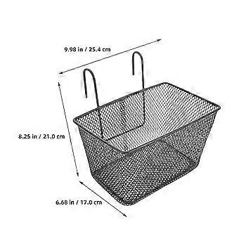 Metal Bike Front Basket for 2Pcs Black Hanging Basket