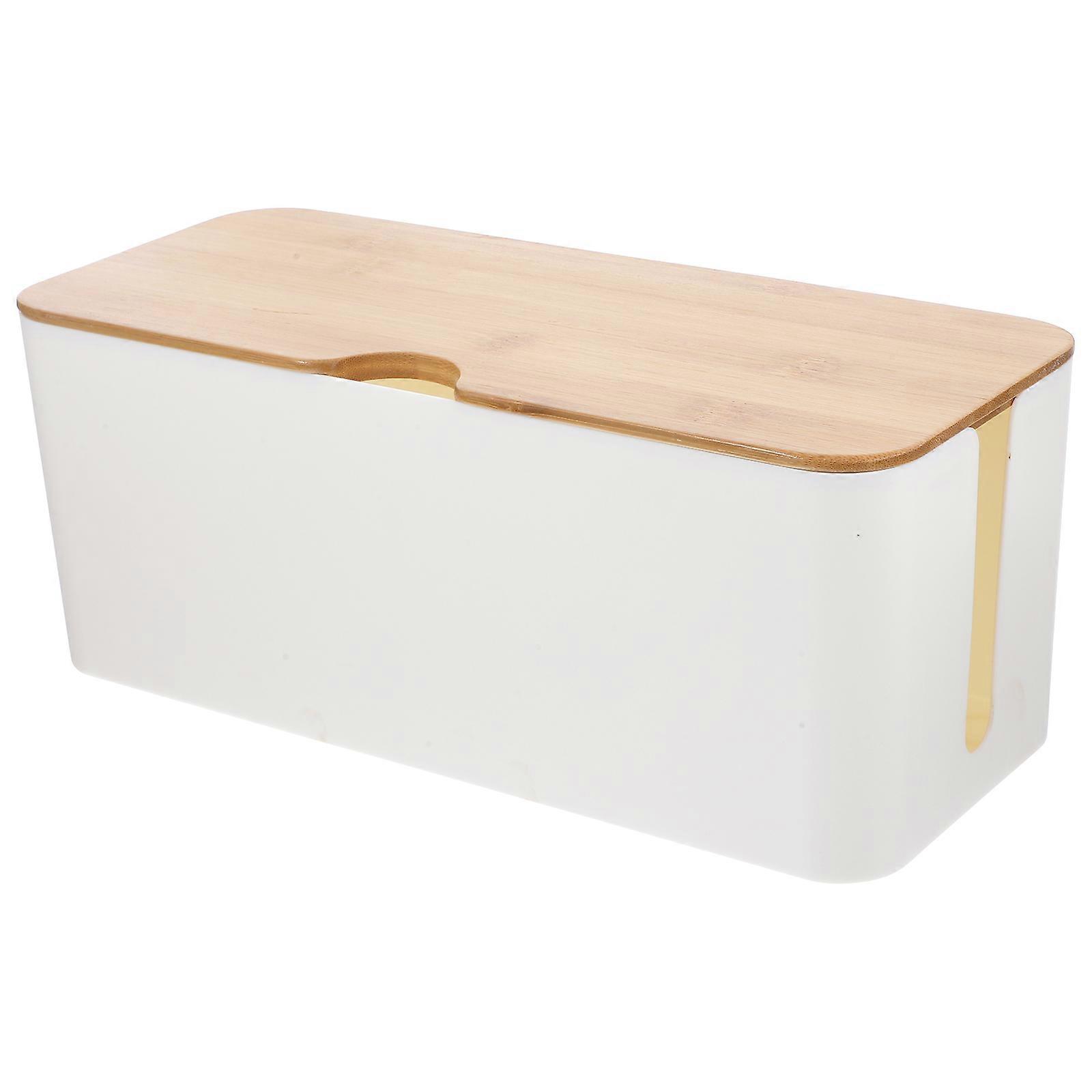 Kabelbox mit Bambusdeckel