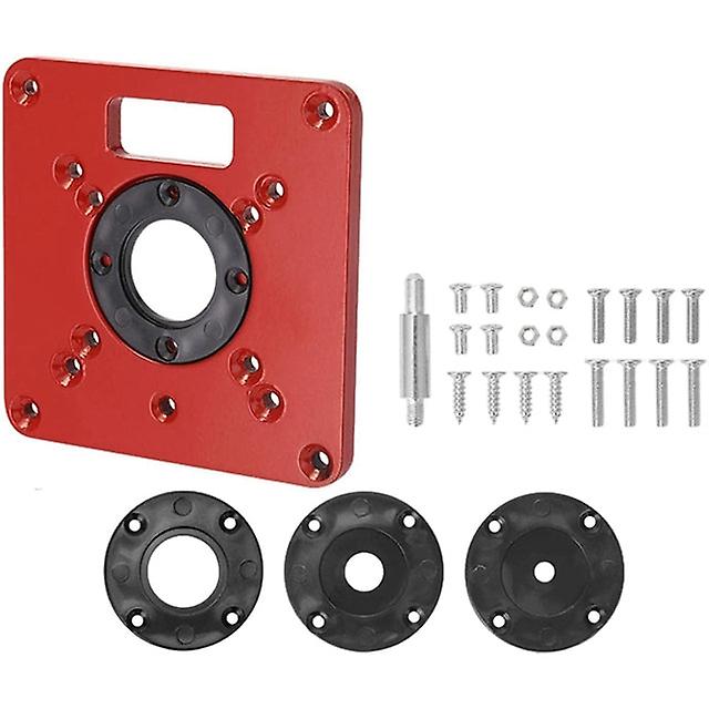 Router Table Insert Plate With 4 Rings Wood Router Engraving Machine Trimming Machine Flip Board For Diy Kit Woodworking