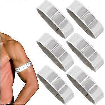 6Pcs White Reflective Arm Bands for Night Walking Runners Reflector Wristbands Wrist Ankle Cycling Running Gear Bike Pant Leg Tape Strap Bicycle