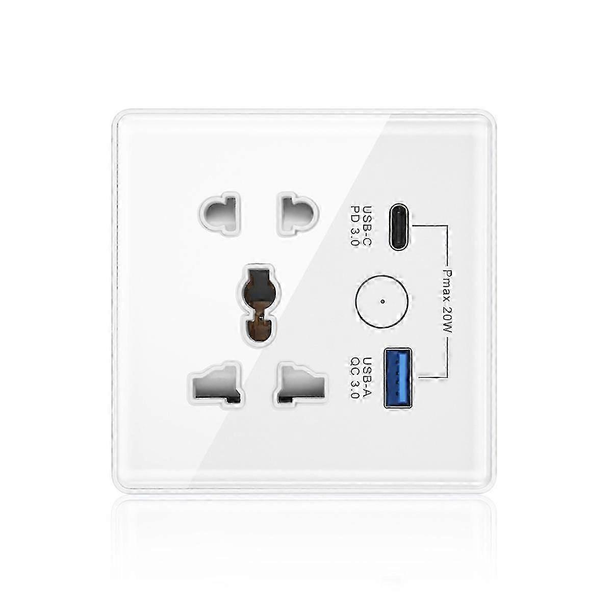Tuya Smart Socket With Typec+usb Fast Charging Remote Timing Socket Wifi Smart British Standard 86-type Socket A