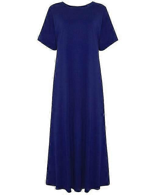 Solid Round Half Sleeve Maxi Dress