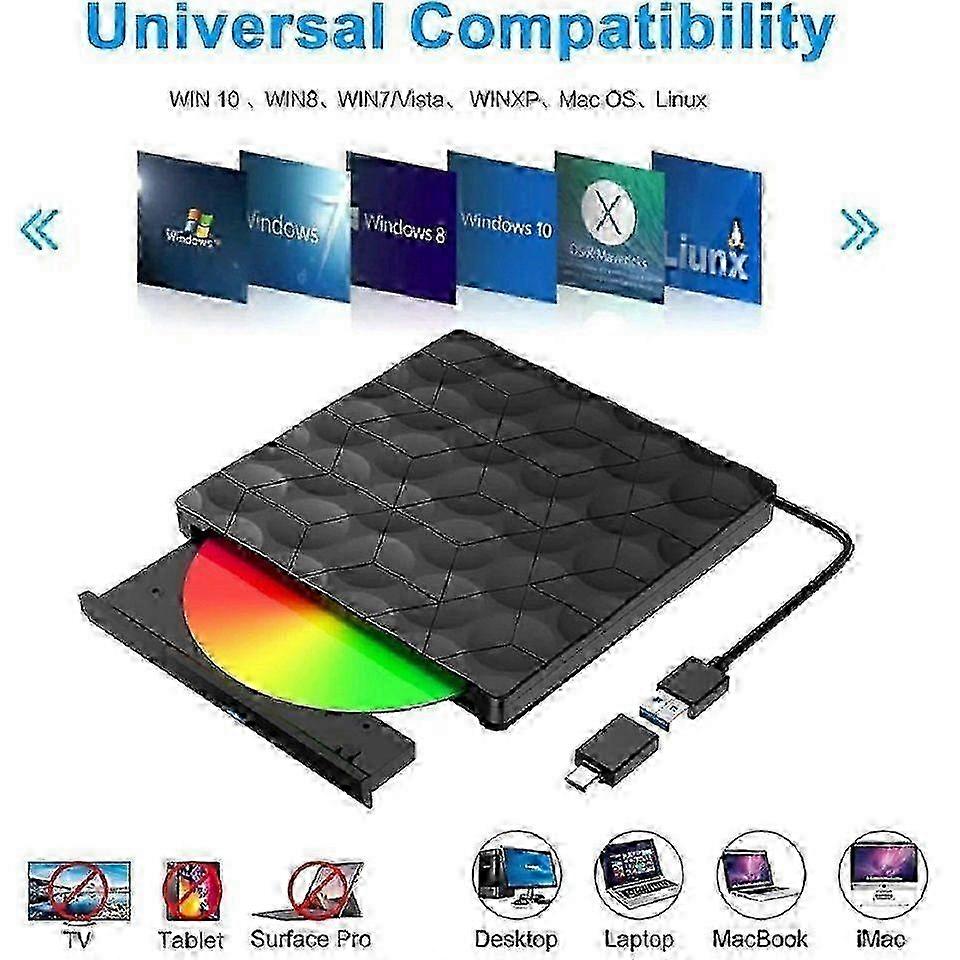 Portable Slim CD DVD Burner USB
