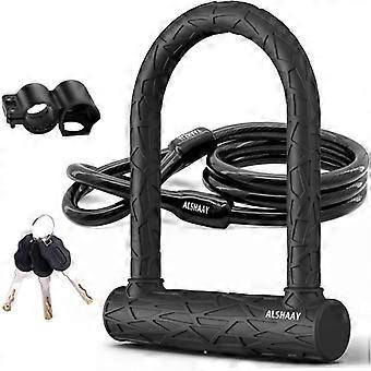 Cadeado em U para bicicletas, reforçado, com resistência ao cisalhamento de 12 toneladas e design em forma de U de 20 mm para proteção antifurto em scooters elétricas.