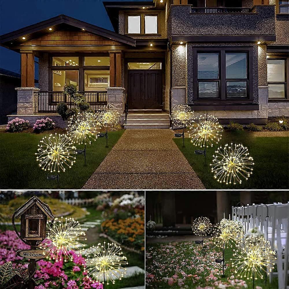 Solar-Powered Flexible Firework Lights for Garden Pathways