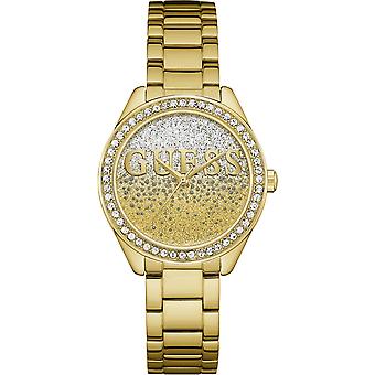 Guess glitter watch for Japanese Quartz Analog Woman with Stainless Steel Bracelet W0987L2