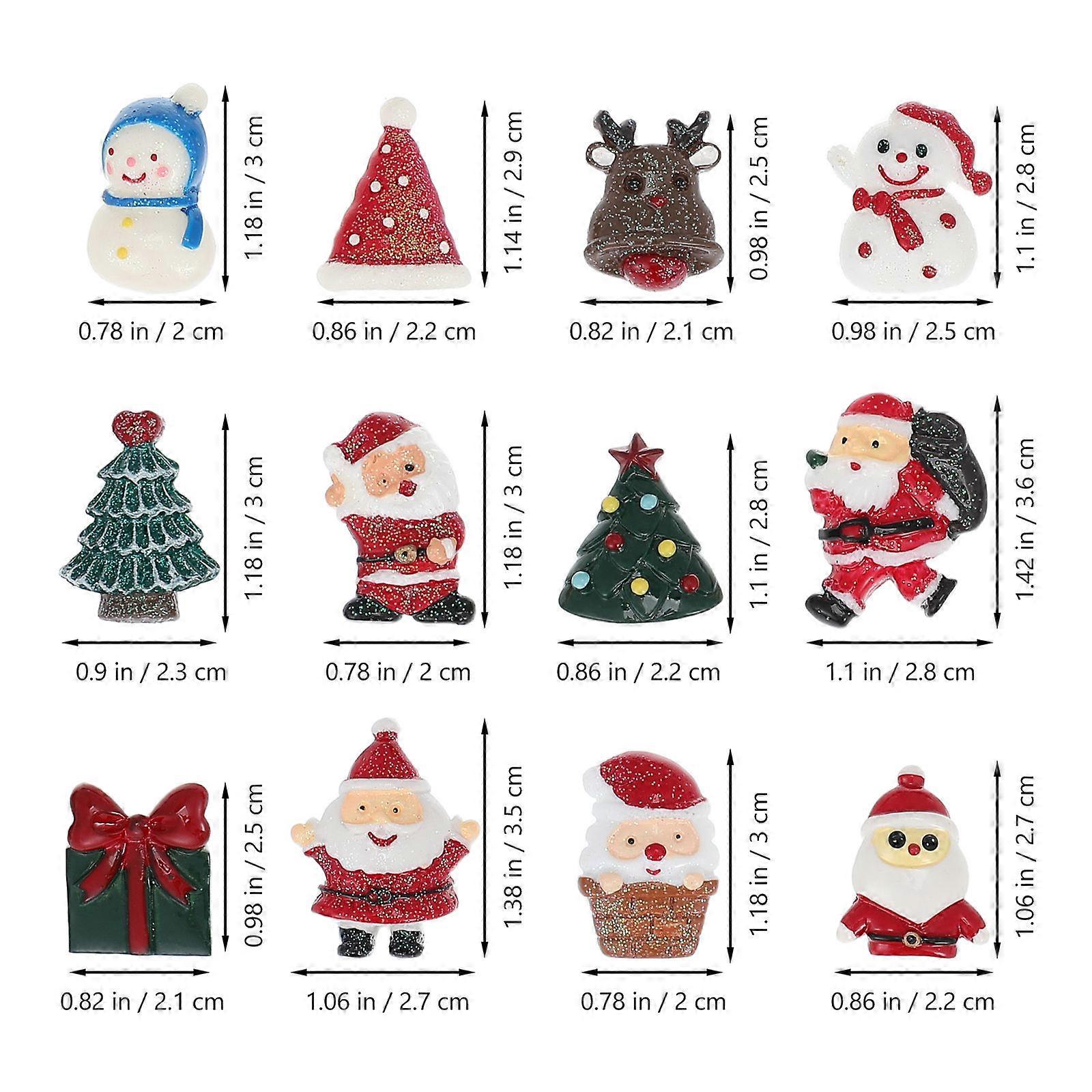 Christmas Resin Flatback Pendants for Decorating 50Pcs Mixed Assorted Patterns