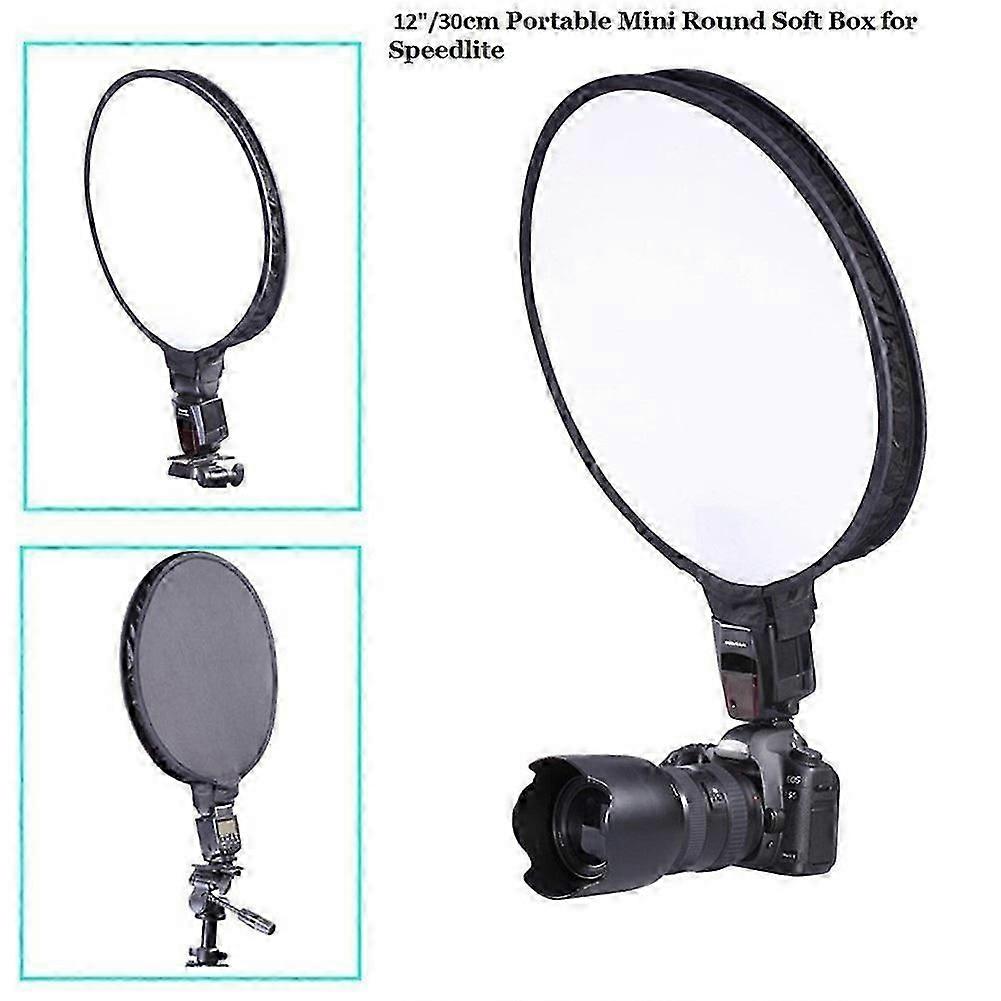 30cm Portable Mini Round Studio Softbox Photography Flash Diffuser Softbox-SNNGV
