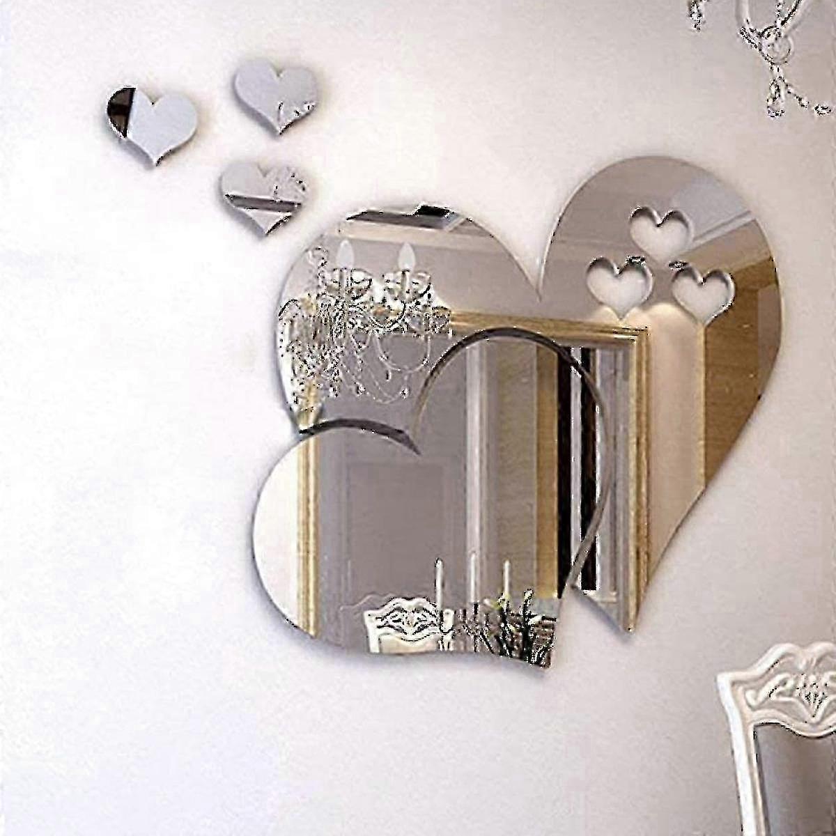 Acrylic Double Heart Mirror Wall Sticker