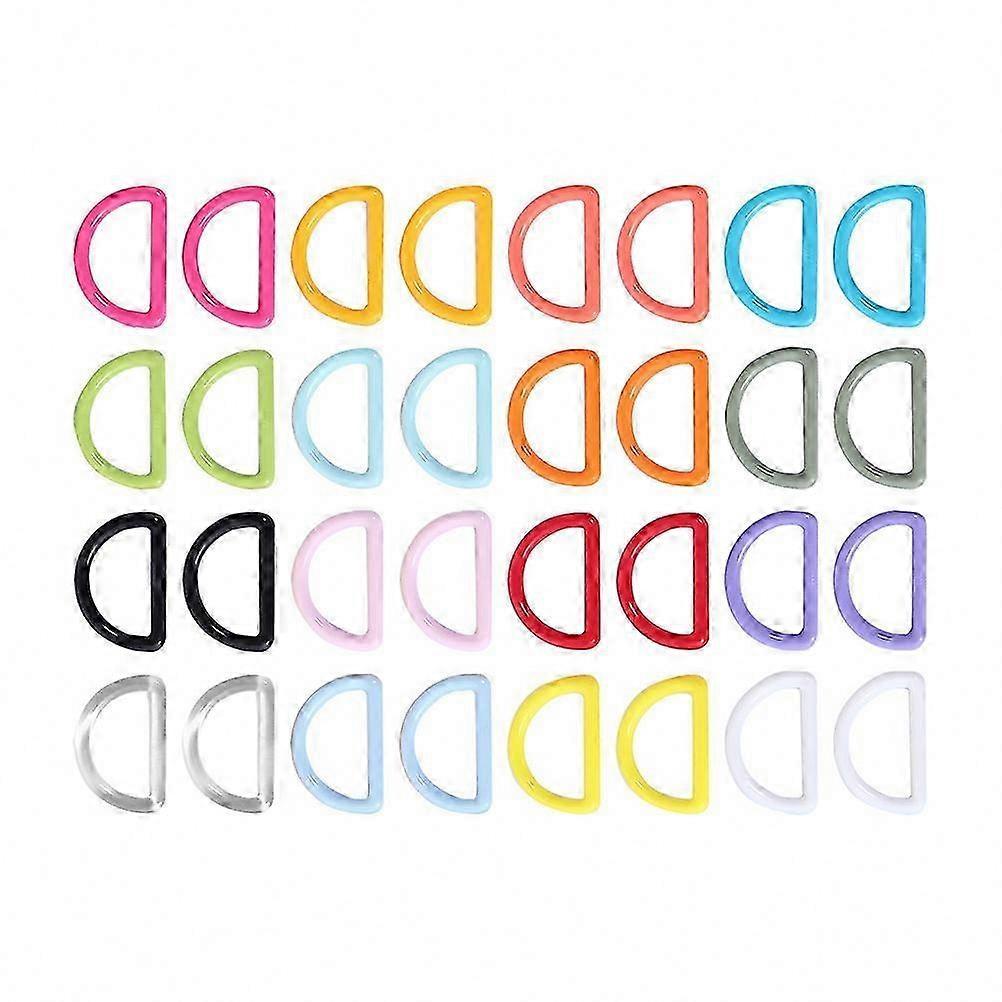 Plastic D-Shaped Rings, 48 Pcs Assorted, for Decoration