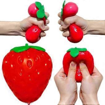 Giant Strawberry Squishy Sensory Fidget Toy, Jumbo Slow Rising Stress Relief Squishy with Sweet Fragrance for Kids and Adults