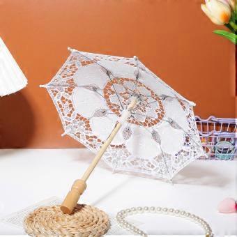 Bride Lace Parasol Embroidery Umbrella for Wedding Decor 12Pcs