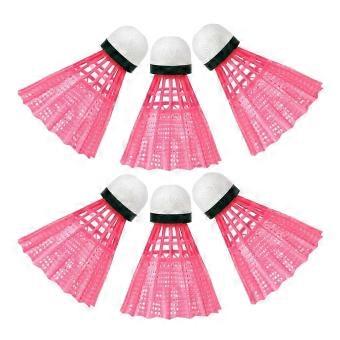 6 Nylon Plastic Badminton Shuttlecocks, Practical Sports Exercise Gear for Indoor Outdoor Play School Activities (Pink) for Outdoor Use