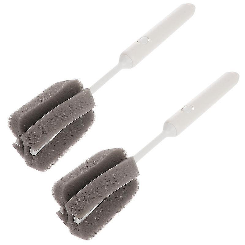 28.3X5x5cm White Tumblers 1 Set Practical Household Long-handled Cleaning Brushes Cups Washing Tool