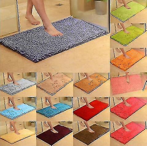 Non-slip Rectangle Shaggy Soft Bathroom Rugyellow