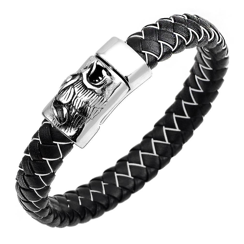 Stainless Steel Bracelet With Wolf Head Pattern