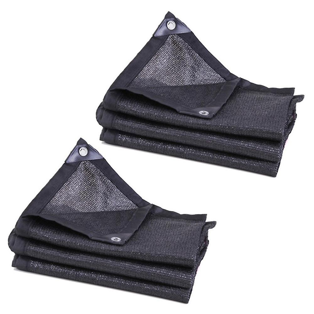 2x Sun Mesh Sunblock Garden Anti-uv Sunscreen Shade Sails Sunblock Shade Cloth Net For Plant Greenh