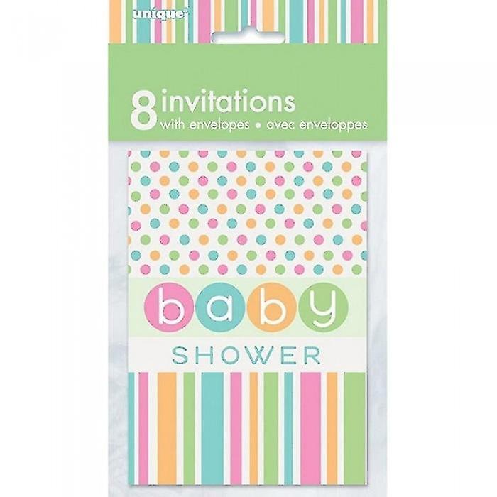 Unique Party Baby Shower Invitations (Pack of 8)