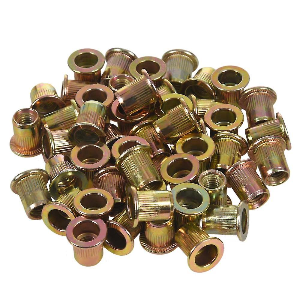 M6x12mm Flat Head Threaded Rivet Nut Insert Nutsert Fasteners 50 Pcs