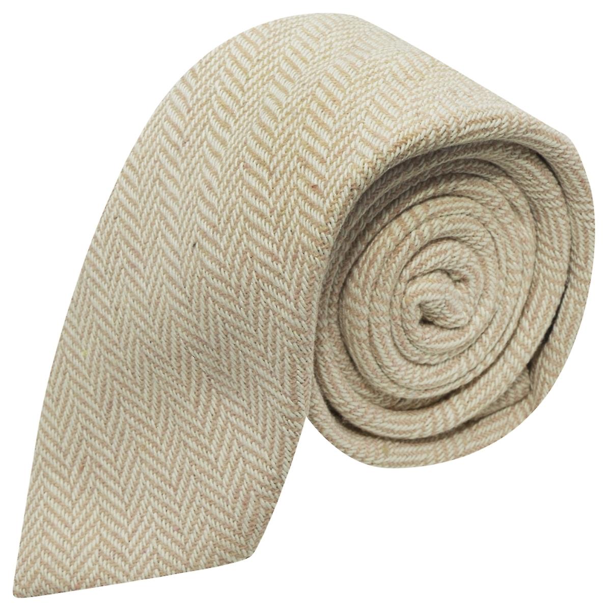 Gold &amp; Cream Herringbone Tie