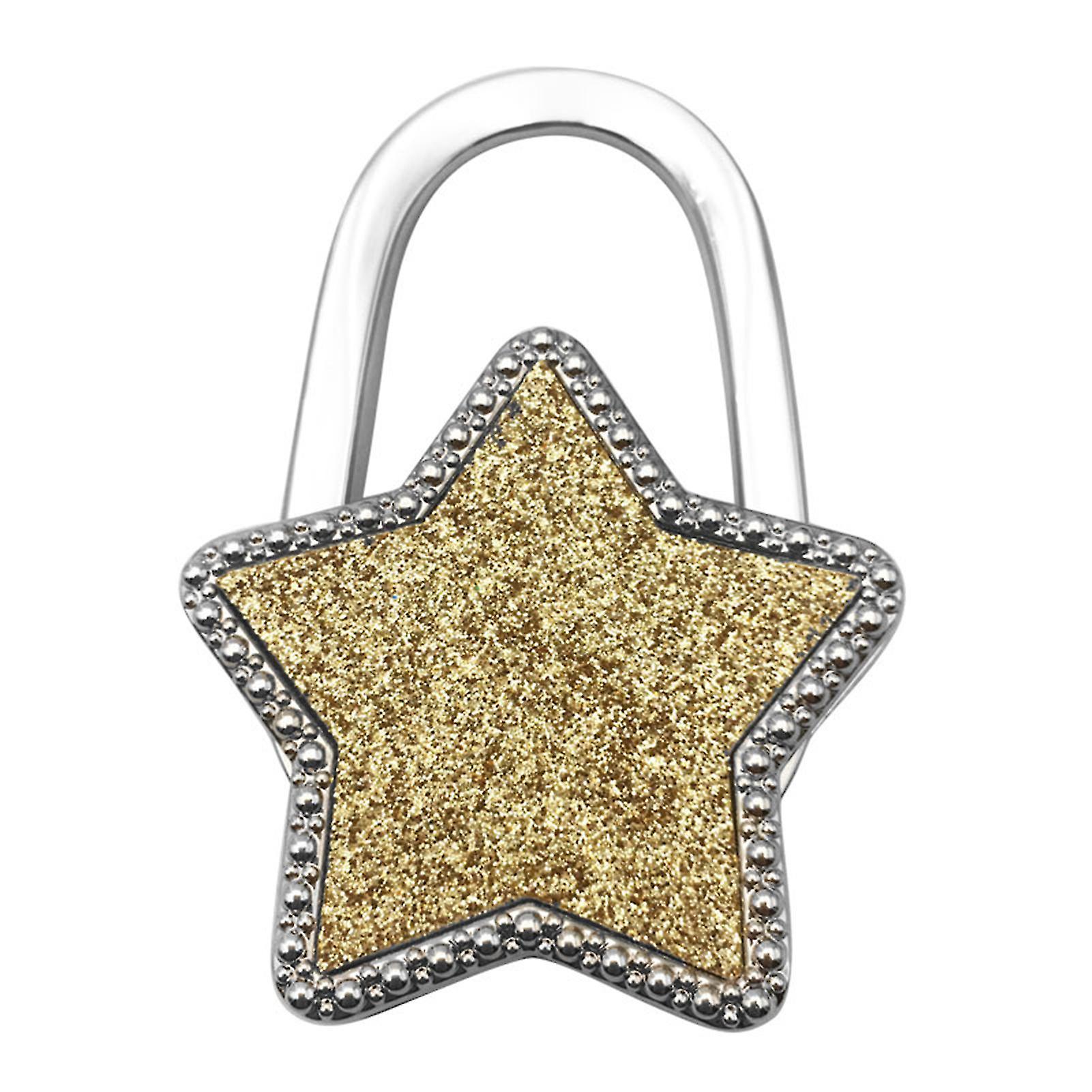 Väska Krok Glänsande vikbar zinklegering Rhinestone Crown Star Table Edge Handväska hängare för hemmet