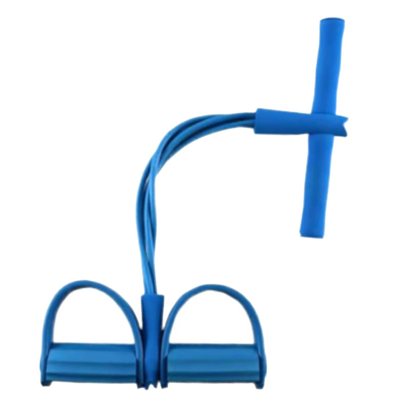 Elastic Pedal Resistance Band Elastic Sit up Pull Rope for Abdomen Leg Waist Blue