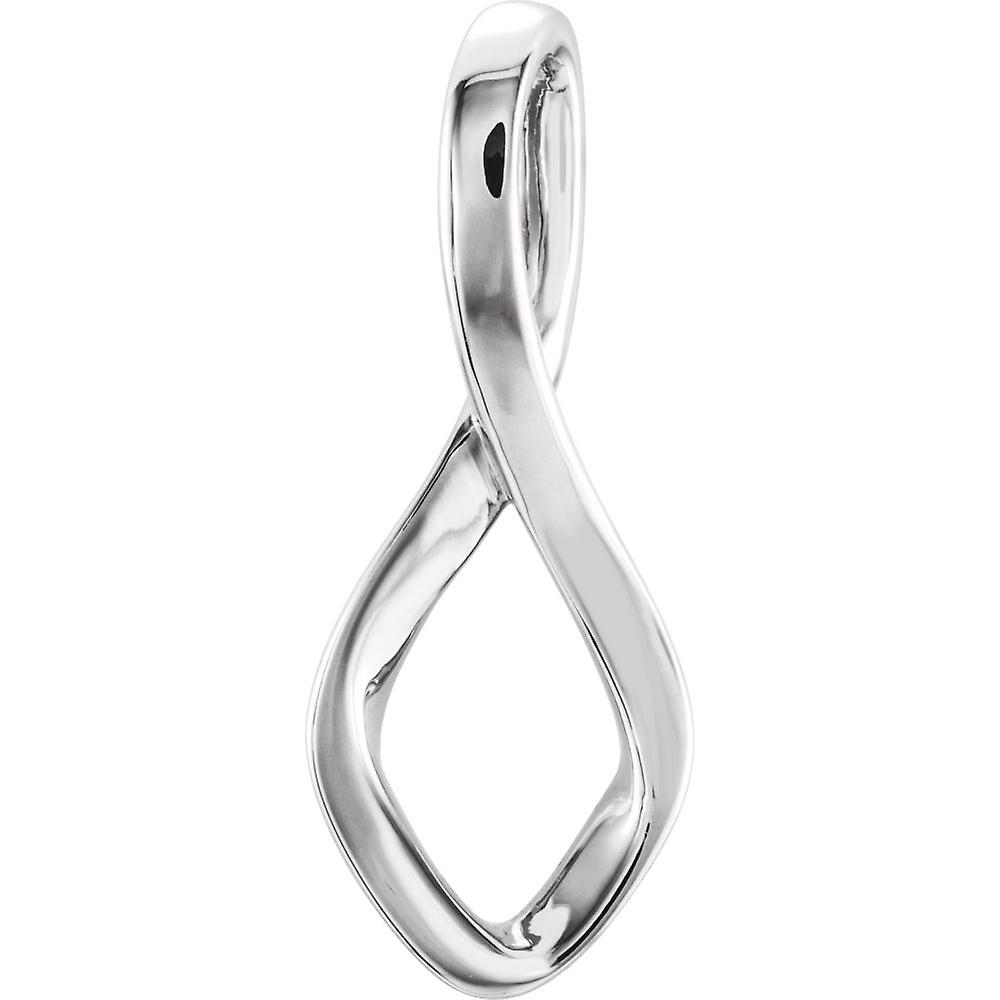 Collana-ciondolo a forma libera lucido in oro bianco 14 carati per le donne - 1,0 grammi