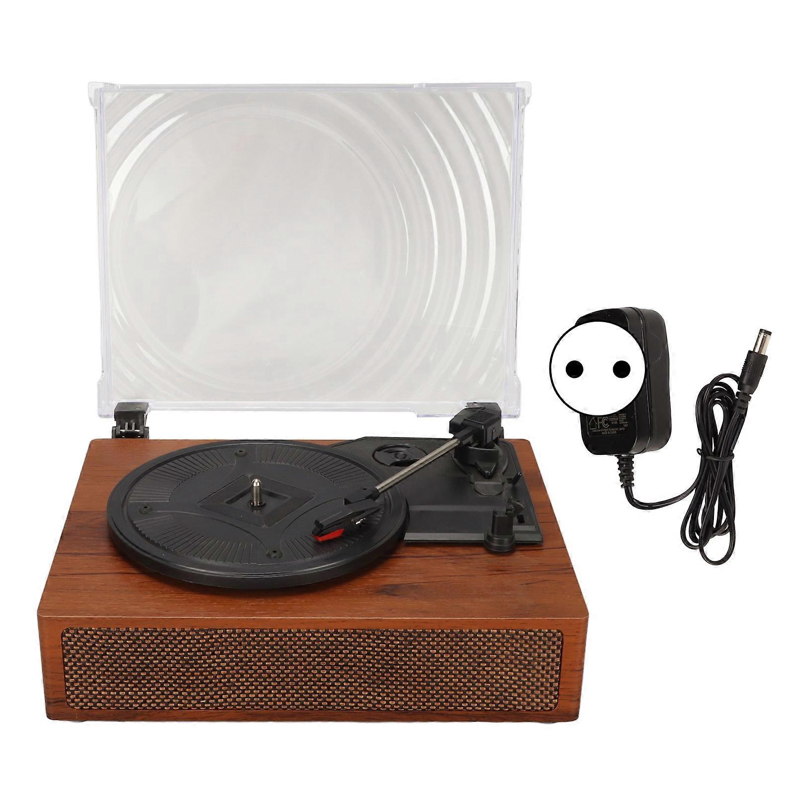 Retro Bluetooth Turntable Record Player with Built-in Speakers and 3 Speeds, EU Plug