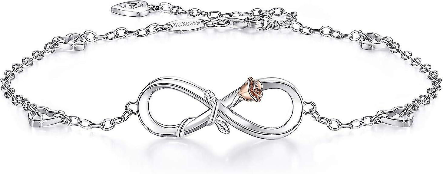 Fashion Simple Heart Shaped Two Tone Rose Anklet