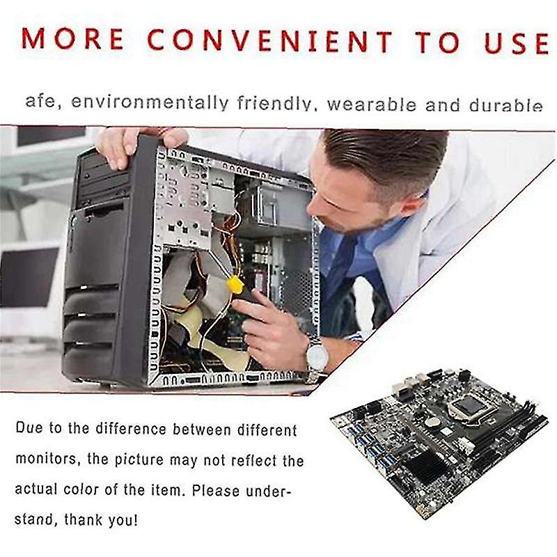 B75 Eth Mboard 8xusb3.0+g860 Cpu+s Cable With +sata Cable A1155 B75 Usb Btc