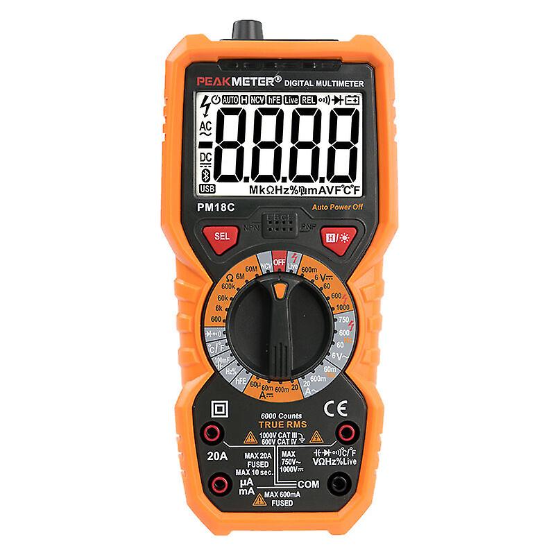PM18C AC DC Digital Multimeter Automatic Digital Electrical Tester Non-contact Voltmeter Ammeter Ohmmeter Voltage Detector Hold with Backlight Displa